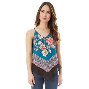 IZ Byer - Handkerchief Hem Scarf Tank - Size Medium